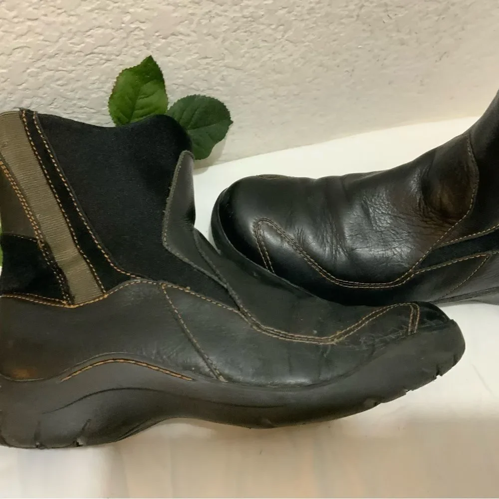 Dunham Black Leather Casual Pull On Driving Boots Shoes Women's 10 B